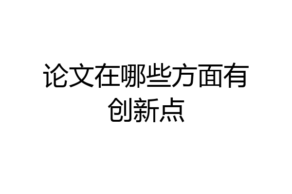 论文在哪些方面有创新点