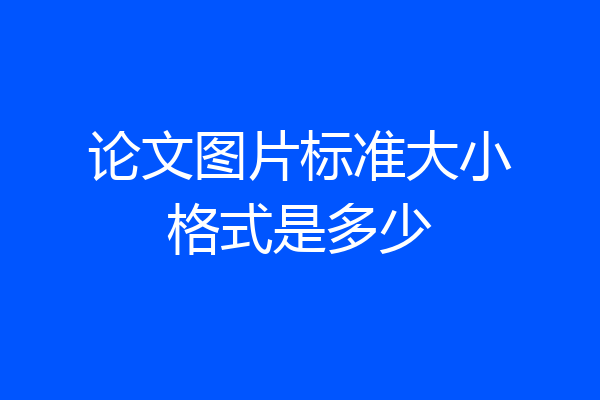 论文图片标准大小格式是多少
