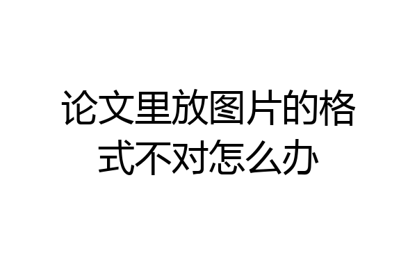 论文里放图片的格式不对怎么办