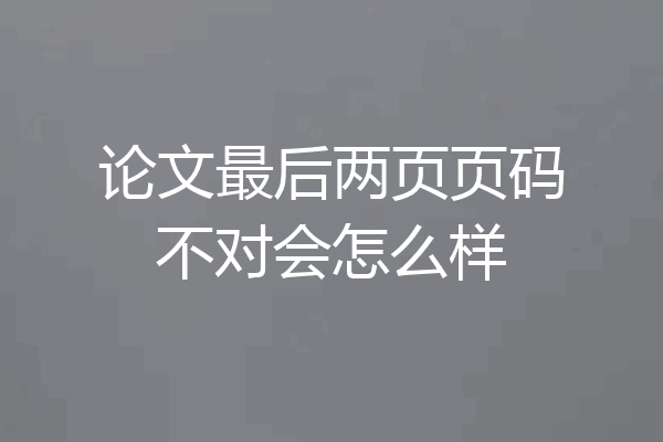 论文最后两页页码不对会怎么样