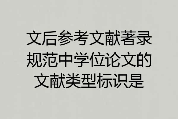 文后参考文献著录规范中学位论文的文献类型标识是