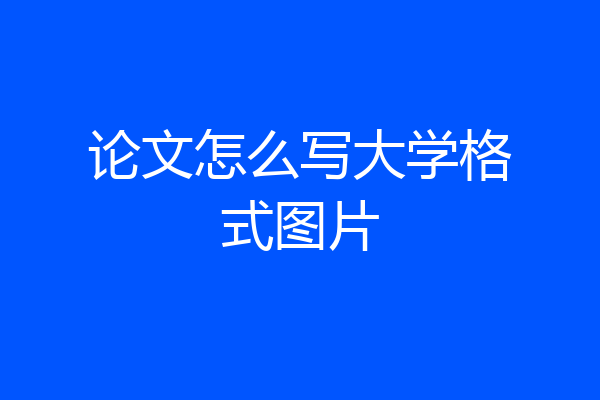 论文怎么写大学格式图片
