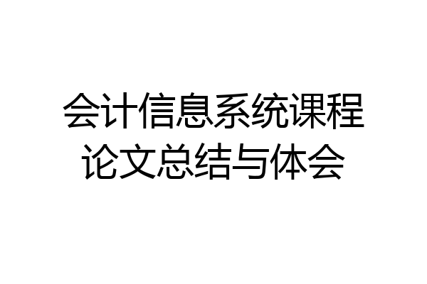 会计信息系统课程论文总结与体会