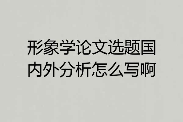 形象学论文选题国内外分析怎么写啊