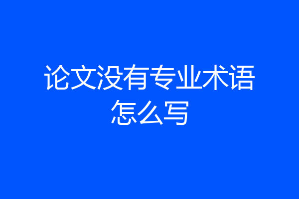 论文没有专业术语怎么写