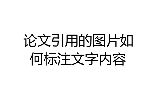 论文引用的图片如何标注文字内容