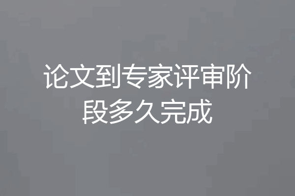 论文到专家评审阶段多久完成