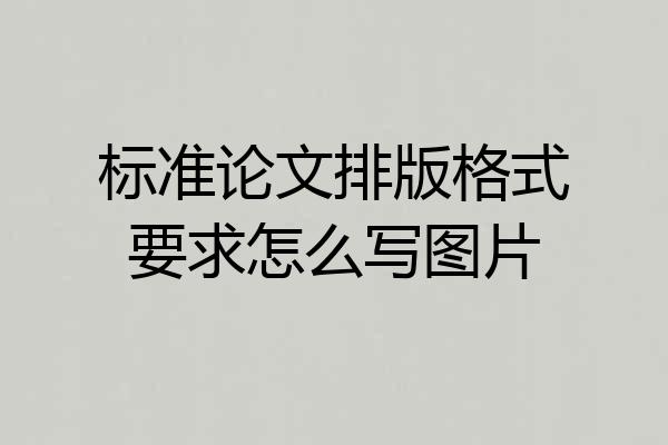 标准论文排版格式要求怎么写图片