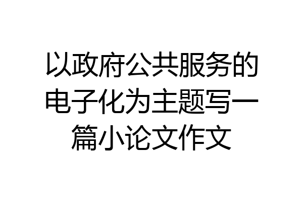以政府公共服务的电子化为主题写一篇小论文作文