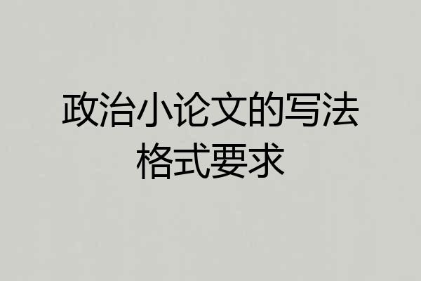 政治小论文的写法格式要求