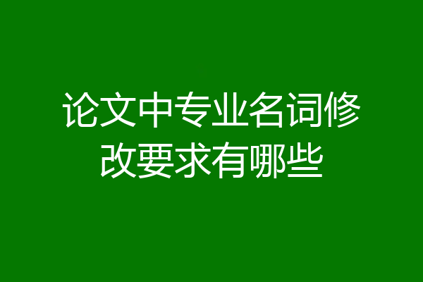 论文中专业名词修改要求有哪些