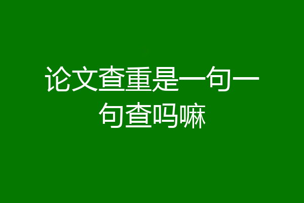 论文查重是一句一句查吗嘛