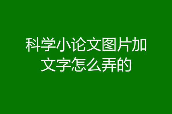 科学小论文图片加文字怎么弄的