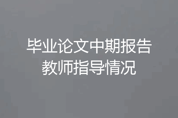 毕业论文中期报告教师指导情况
