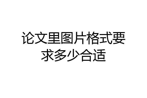 论文里图片格式要求多少合适