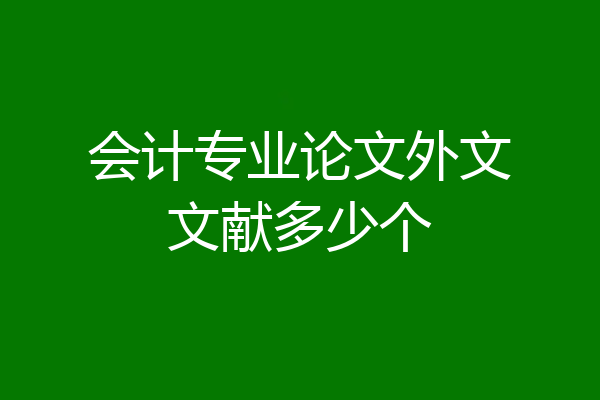 会计专业论文外文文献多少个