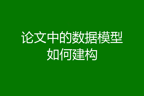 论文中的数据模型如何建构