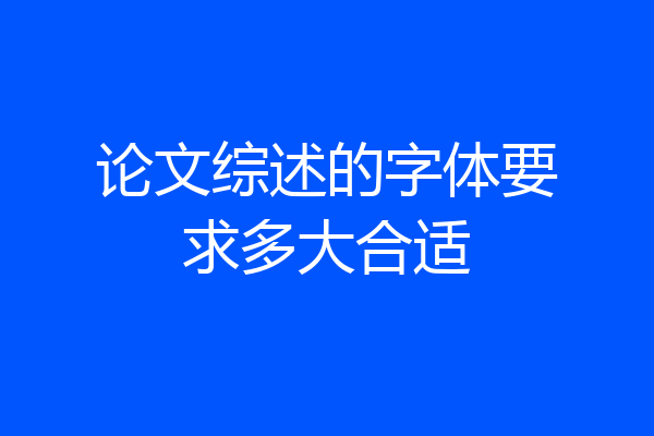 论文综述的字体要求多大合适