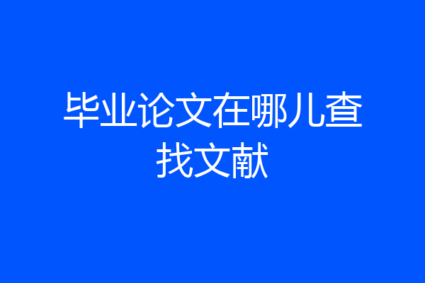 毕业论文在哪儿查找文献