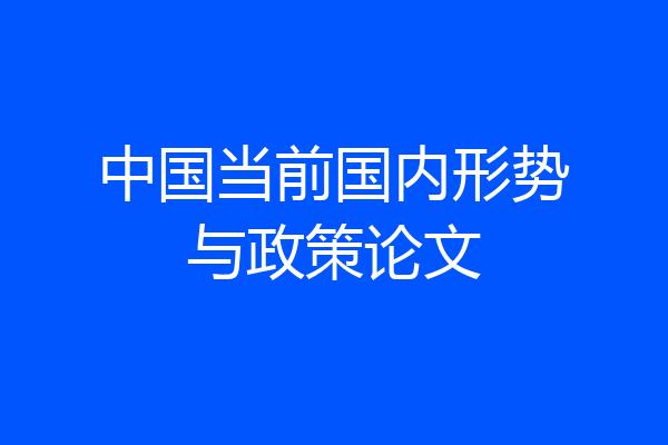 中国当前国内形势与政策论文
