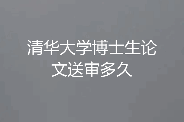 清华大学博士生论文送审多久