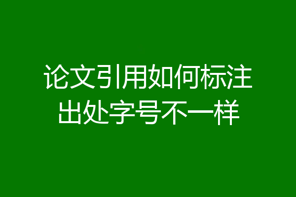 论文引用如何标注出处字号不一样