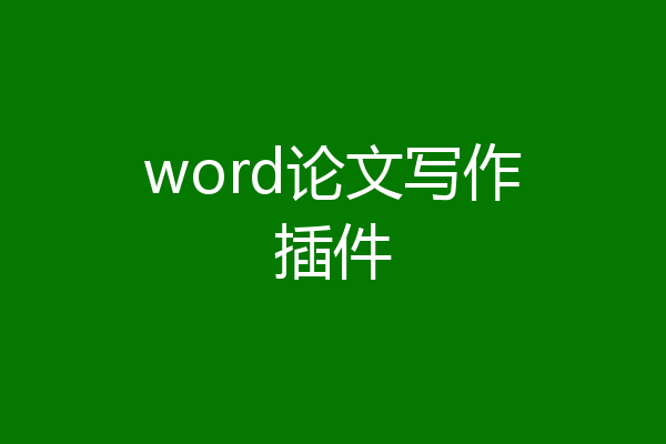 word论文写作插件
