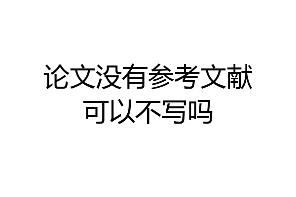 论文没有参考文献可以不写吗