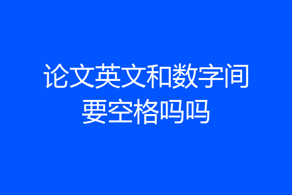 论文英文和数字间要空格吗吗