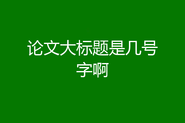 论文大标题是几号字啊