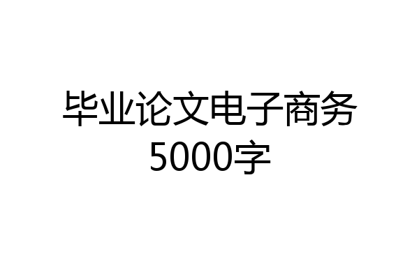毕业论文电子商务5000字