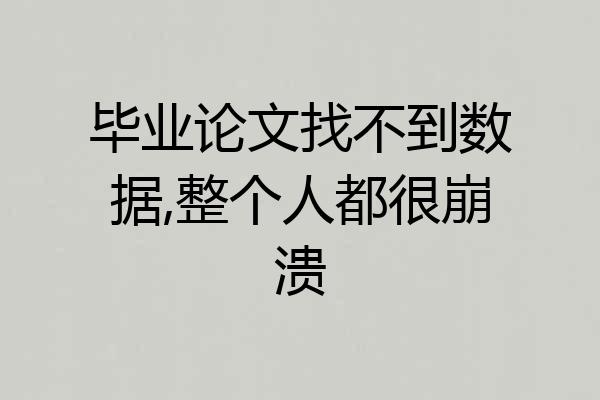 毕业论文找不到数据,整个人都很崩溃