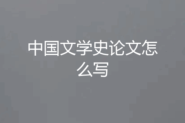 中国文学史论文怎么写