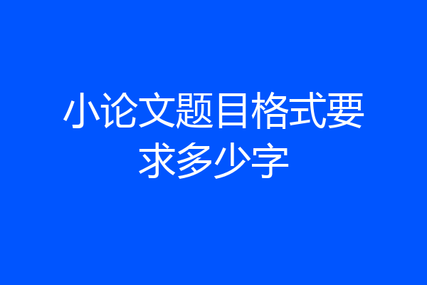 小论文题目格式要求多少字