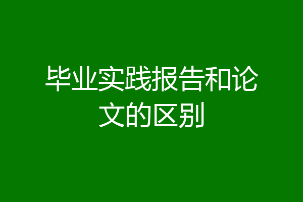 毕业实践报告和论文的区别