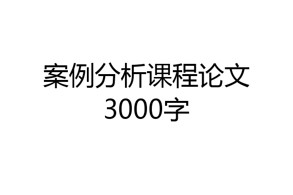 案例分析课程论文3000字