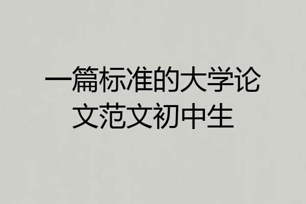 一篇标准的大学论文范文初中生