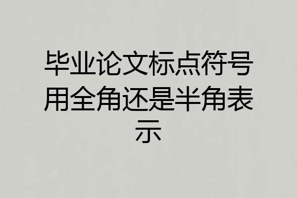 毕业论文标点符号用全角还是半角表示