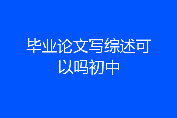 毕业论文写综述可以吗初中