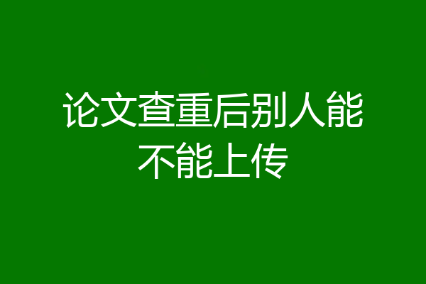 论文查重后别人能不能上传