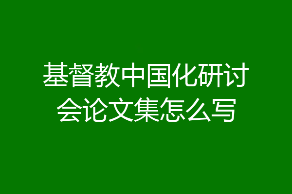 基督教中国化研讨会论文集怎么写