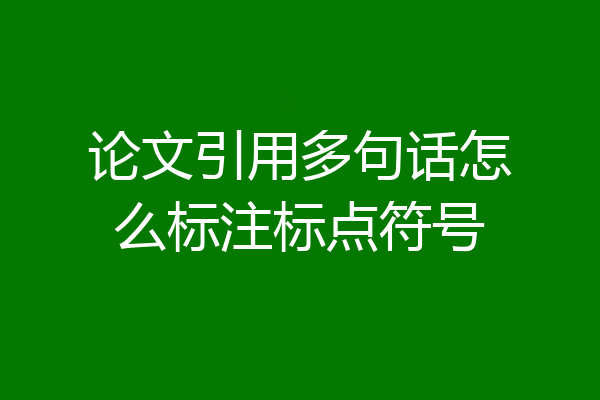 论文引用多句话怎么标注标点符号