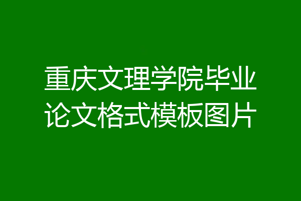 重庆文理学院毕业论文格式模板图片