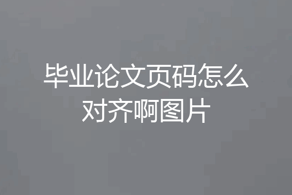 毕业论文页码怎么对齐啊图片