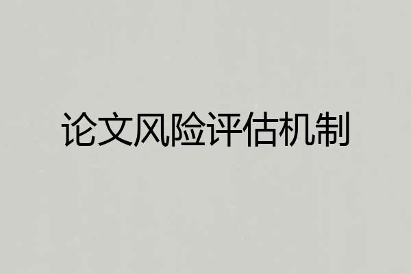 论文风险评估机制