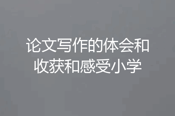 论文写作的体会和收获和感受小学