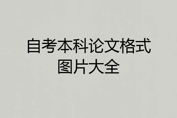 自考本科论文格式图片大全