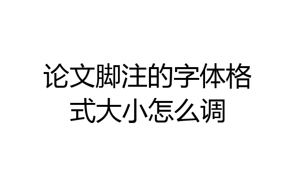 论文脚注的字体格式大小怎么调