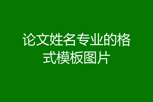 论文姓名专业的格式模板图片