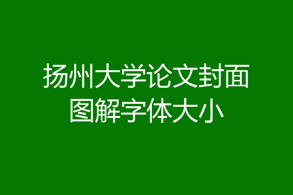 扬州大学论文封面图解字体大小
